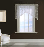 Grandeur Sheer Embroidered Tiers and Panels - White